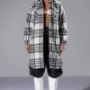 GLORY DAYS PLAID LONG SHACKET WITH QUILTED LINING -AZALEA WANG Shop glory days plaid long shacket with quilted lining black white 1 1