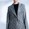 GOT ME IN LOVE WEAVE PLAID BLAZER -AZALEA WANG Shop got me in love weave plaid blazer grey 1 1