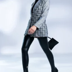 GOT ME IN LOVE WEAVE PLAID BLAZER -AZALEA WANG Shop got me in love weave plaid blazer grey 3 3