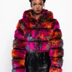 GRACELLE MULTI FAUX FUR JACKET
