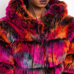 GRACELLE MULTI FAUX FUR JACKET -AZALEA WANG Shop gracelle multi faux fur jacket multi 9 9 c1