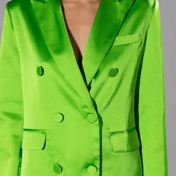 GRATITUDE BLAZER AND MINI SKIRT SET -AZALEA WANG Shop gratitude blazer and mini skirt set green 10 10