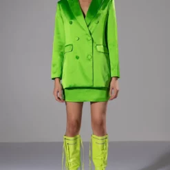 GRATITUDE BLAZER AND MINI SKIRT SET -AZALEA WANG Shop gratitude blazer and mini skirt set green 12 12