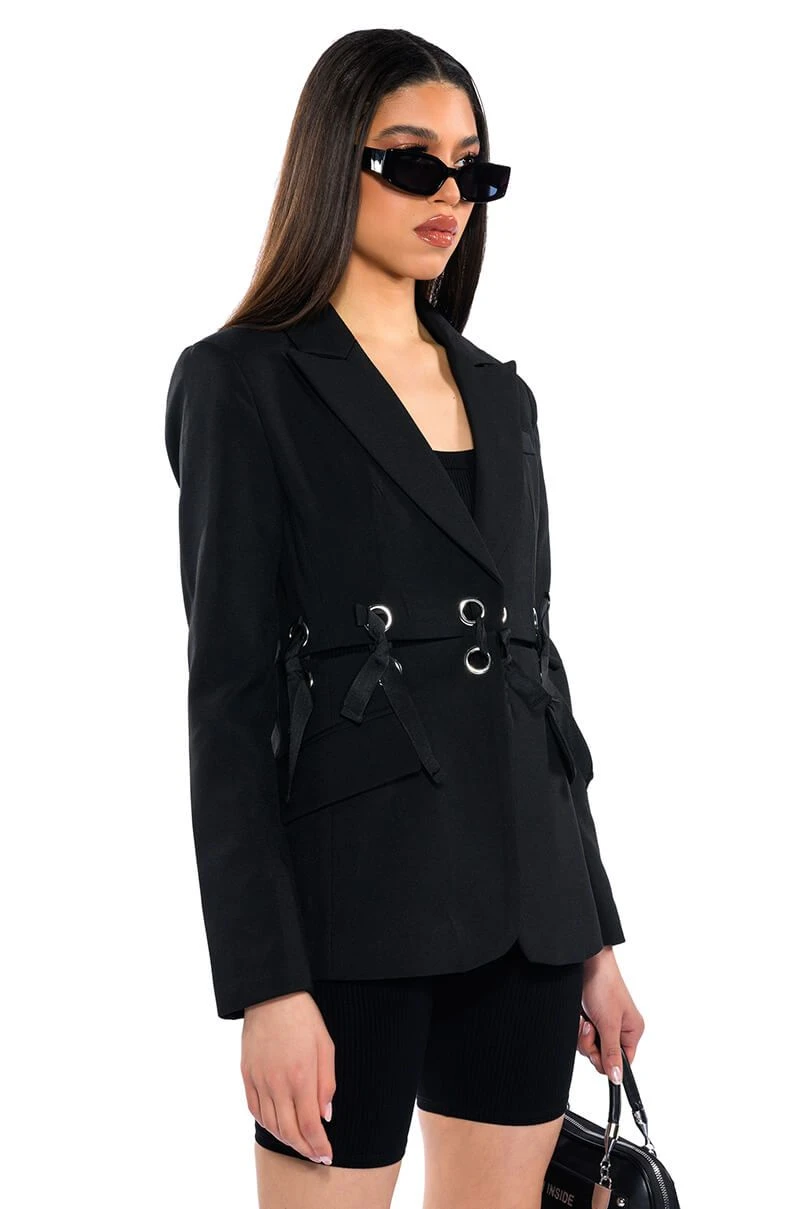 GROMMET AND RIBBON BASIC BLAZER 4 GROMMET AND RIBBON BASIC BLAZER - Image 2