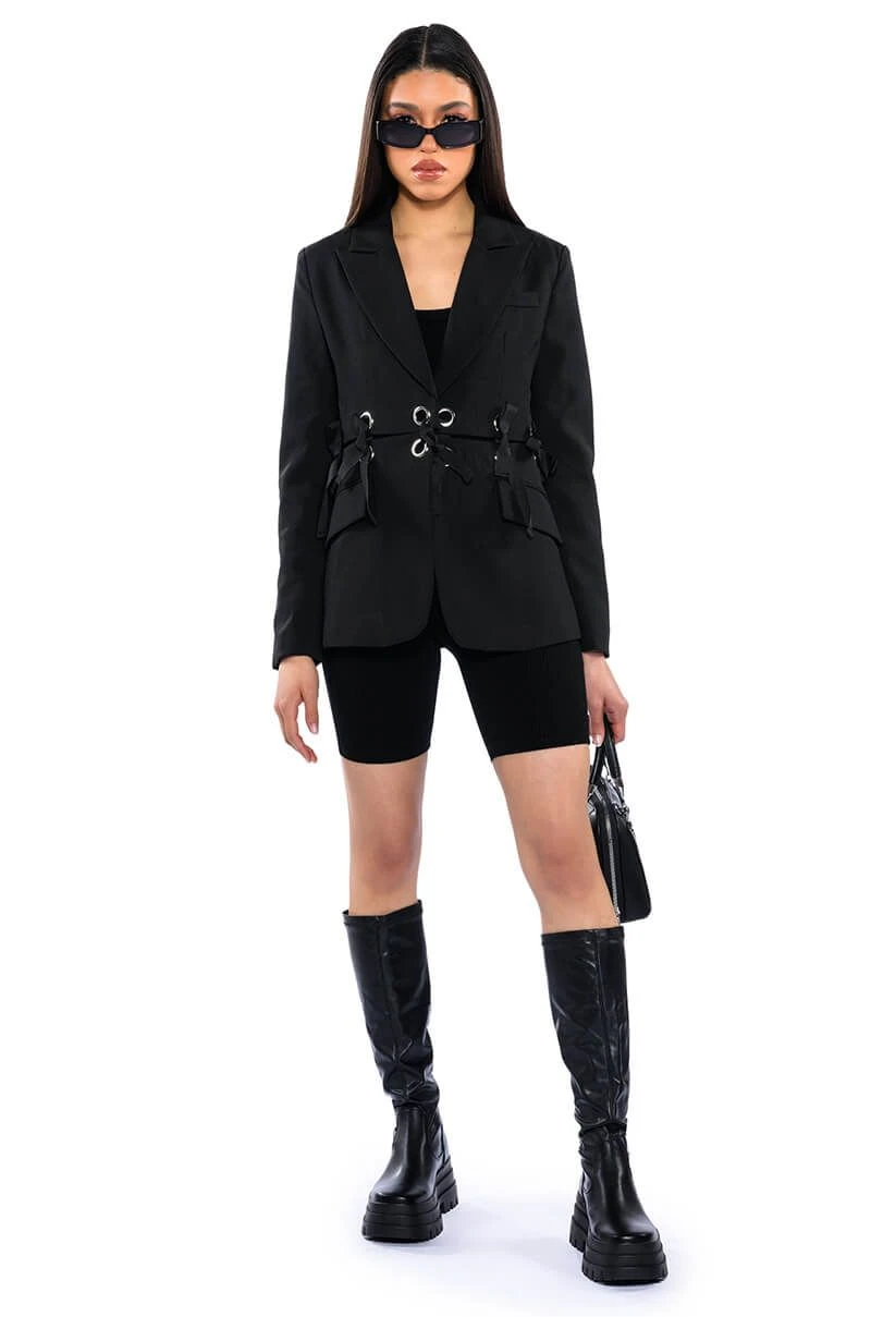 GROMMET AND RIBBON BASIC BLAZER 5 GROMMET AND RIBBON BASIC BLAZER - Image 3