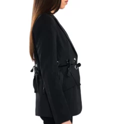 GROMMET AND RIBBON BASIC BLAZER 13 GROMMET AND RIBBON BASIC BLAZER -AZALEA WANG Shop grommet and ribbon basic blazer black 5 5