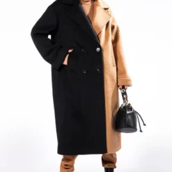 HALF N HALF WOOL LIKE TRENCH