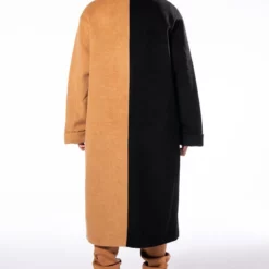 HALF N HALF WOOL LIKE TRENCH -AZALEA WANG Shop half n half wool like trench black brown 9 9