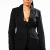 HANSEL FITTED BLAZER IN BLACK -AZALEA WANG Shop hansel fitted blazer in black black 1 1