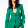 HANSEL FITTED BLAZER IN GREEN -AZALEA WANG Shop hansel fitted blazer in green green 1 1