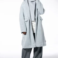HAPPY HOUR WOOL LIKE TRENCH COAT IN HEATHER GREY -AZALEA WANG Shop happy hour wool like trench coat in heather grey heather grey 3 3
