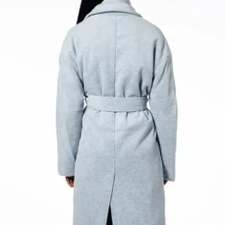 HAPPY HOUR WOOL LIKE TRENCH COAT IN HEATHER GREY -AZALEA WANG Shop happy hour wool like trench coat in heather grey heather grey 7 7