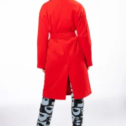 HAPPY HOUR WOOL LIKE TRENCH COAT IN RED -AZALEA WANG Shop happy hour wool like trench coat in red red 5 5