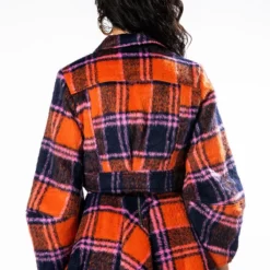 HOW DEEP IS YOUR LOVE FUZZY CROP SHACKET -AZALEA WANG Shop how deep is your love fuzzy crop shacket orange multi 6 6