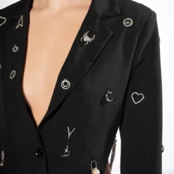 I PUT A SPELL ON YOU OPEN BACK CHARM BLAZER -AZALEA WANG Shop i put a spell on you open back charm blazer black 11 11 c1 c1 c1 c1