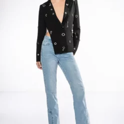 I PUT A SPELL ON YOU OPEN BACK CHARM BLAZER -AZALEA WANG Shop i put a spell on you open back charm blazer black 12 12 c1 c1 c1 c1