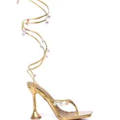 ISLA STAR STRAPPY SANDAL IN GOLD -AZALEA WANG Shop isla star strappy sandal in gold gold 2 2 c1