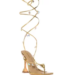 ISLA STAR STRAPPY SANDAL IN GOLD -AZALEA WANG Shop isla star strappy sandal in gold gold 3 3 c1