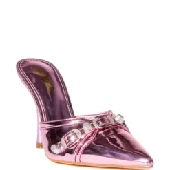ISN'T IT ROMANTIC PINK METALLIC PUMP -AZALEA WANG Shop isnt it romantic pink metallic pump pink 3 3