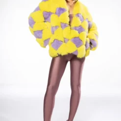 JAYLEY BRAND FAUX FUR JESTER JACKET -AZALEA WANG Shop jayley brand faux fur jester jacket multi 3 3