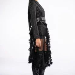 JUMP IN LINE TULLE EMBELLISHED BLAZER 16 JUMP IN LINE TULLE EMBELLISHED BLAZER -AZALEA WANG Shop jump in line tulle embellished blazer black 4 4 c1 c1