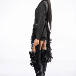 JUMP IN LINE TULLE EMBELLISHED BLAZER 17 JUMP IN LINE TULLE EMBELLISHED BLAZER -AZALEA WANG Shop jump in line tulle embellished blazer black 5 5 c1 c1