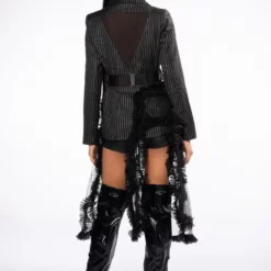 JUMP IN LINE TULLE EMBELLISHED BLAZER 18 JUMP IN LINE TULLE EMBELLISHED BLAZER -AZALEA WANG Shop jump in line tulle embellished blazer black 6 6 c1 c1