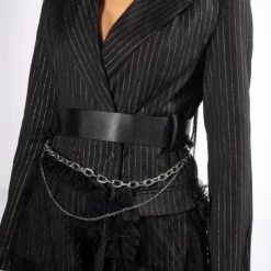 JUMP IN LINE TULLE EMBELLISHED BLAZER 19 JUMP IN LINE TULLE EMBELLISHED BLAZER -AZALEA WANG Shop jump in line tulle embellished blazer black 7 7 c1 c1