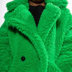 KIDS WEAR YOUR GREENS LUXE WOOLISH TEDDY TRENCH -AZALEA WANG Shop kids wear your greens luxe woolish teddy trench green 10 10