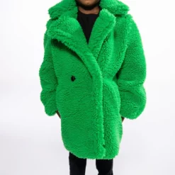 KIDS WEAR YOUR GREENS LUXE WOOLISH TEDDY TRENCH -AZALEA WANG Shop kids wear your greens luxe woolish teddy trench green 7 7