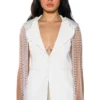 LA MODA PEARL SHOULDER PAD BLAZER -AZALEA WANG Shop la moda pearl shoulder pad blazer white 1 1 c1