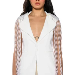 LA MODA PEARL SHOULDER PAD BLAZER