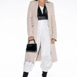 LAYERED LEGION TRENCH COAT -AZALEA WANG Shop layered legion trench coat beige 3 3