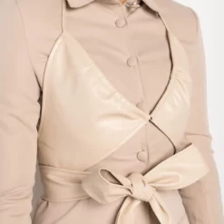 LAYERED LEGION TRENCH COAT -AZALEA WANG Shop layered legion trench coat beige 8 8
