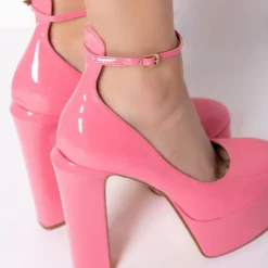 LOVERS LANE PATENT PINK CHUNKY MARY JANES -AZALEA WANG Shop lovers lane patent pink chunky mary janes pink 5 5