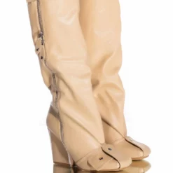 LUXE IN LOVE KNEE HIGH CHUNKY BOOT IN NUDE