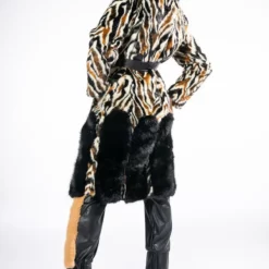 LUXE ZEBRA FAUX FUR COAT -AZALEA WANG Shop luxe zebra fur multi 4 4