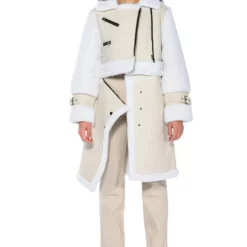 MACKY BREAK APART TEDDY PLEATHER TRENCH 25 MACKY BREAK APART TEDDY PLEATHER TRENCH -AZALEA WANG Shop macky break apart teddy pleather trench ivory 2 2