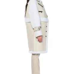 MACKY BREAK APART TEDDY PLEATHER TRENCH 27 MACKY BREAK APART TEDDY PLEATHER TRENCH -AZALEA WANG Shop macky break apart teddy pleather trench ivory 4 4