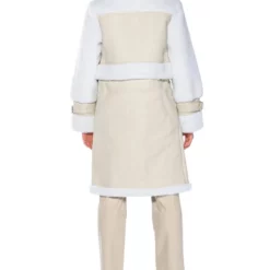 MACKY BREAK APART TEDDY PLEATHER TRENCH 28 MACKY BREAK APART TEDDY PLEATHER TRENCH -AZALEA WANG Shop macky break apart teddy pleather trench ivory 5 5