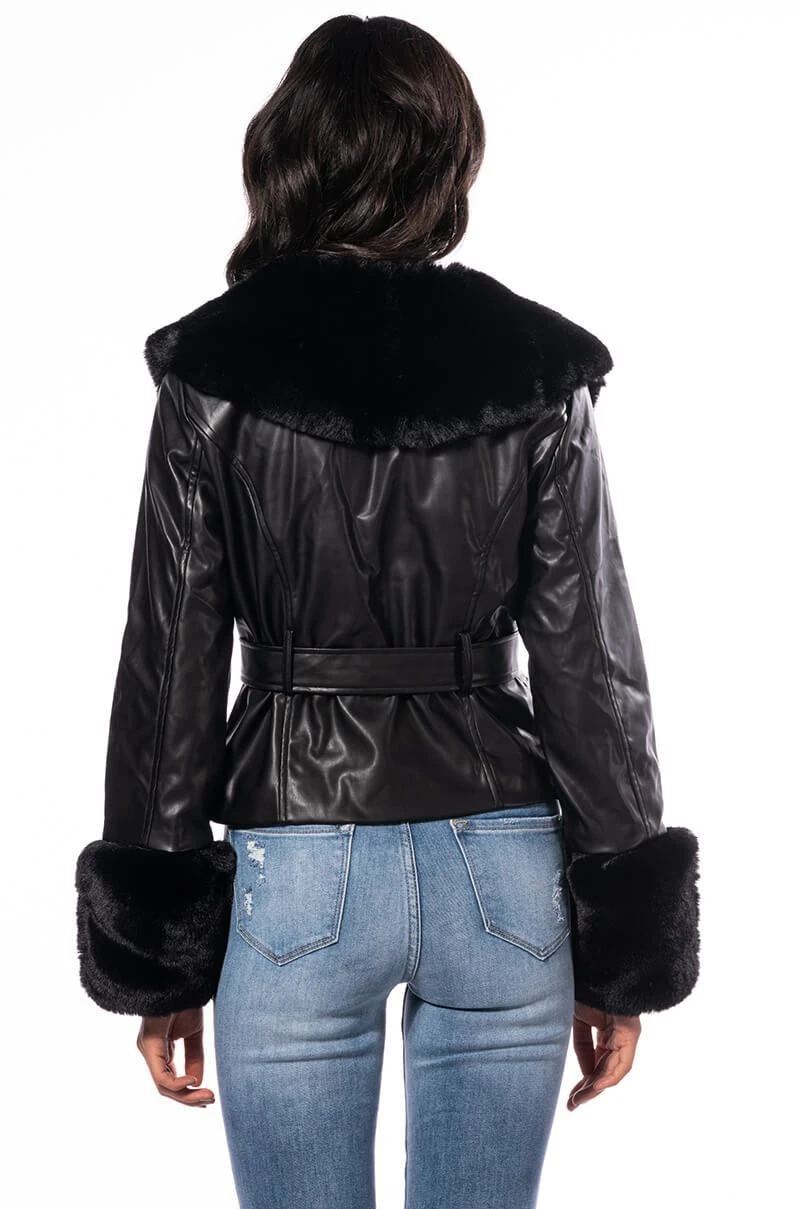 MADDIE Y2K BLACK FUR TRIM BLAZER 7 MADDIE Y2K BLACK FUR TRIM BLAZER - Image 5