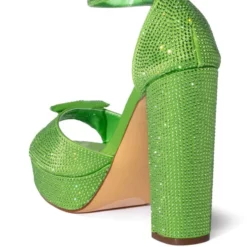 MADE FOR THIS EMBELLISHED CHUNKY HEEL SANDAL IN GREEN -AZALEA WANG Shop made for this embellished chunky heel sandal in green green 4 4