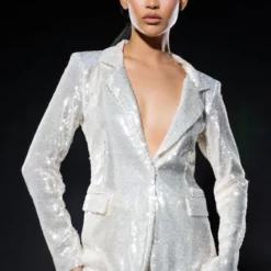MAIN CHARACTER SEQUIN BLAZER AND SUIT PANT SET
