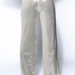 MAIN CHARACTER SEQUIN BLAZER AND SUIT PANT SET -AZALEA WANG Shop main character sequin blazer and suit pant set white 9 9