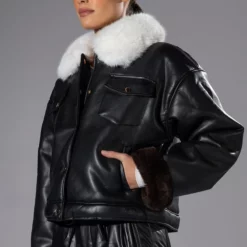 MEET ME AT OUR SPOT PU TRUCKER JACKET 13 MEET ME AT OUR SPOT PU TRUCKER JACKET -AZALEA WANG Shop meet me at our spot pu trucker jacket black 3 3