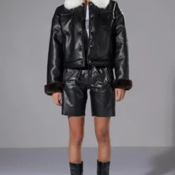 MEET ME AT OUR SPOT PU TRUCKER JACKET 15 MEET ME AT OUR SPOT PU TRUCKER JACKET -AZALEA WANG Shop meet me at our spot pu trucker jacket black 5 5