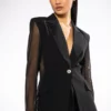 MESH BODICE AND SLEEVE BLAZER