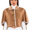 MILES BOXY SCUBA JACKET WITH ADJUSTABLE SLEEVES -AZALEA WANG Shop miles boxy scuba jacket with adjustable sleeves brown 1 1