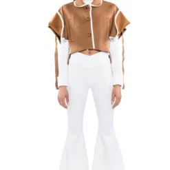 MILES BOXY SCUBA JACKET WITH ADJUSTABLE SLEEVES -AZALEA WANG Shop miles boxy scuba jacket with adjustable sleeves brown 4 4