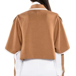 MILES BOXY SCUBA JACKET WITH ADJUSTABLE SLEEVES -AZALEA WANG Shop miles boxy scuba jacket with adjustable sleeves brown 6 6